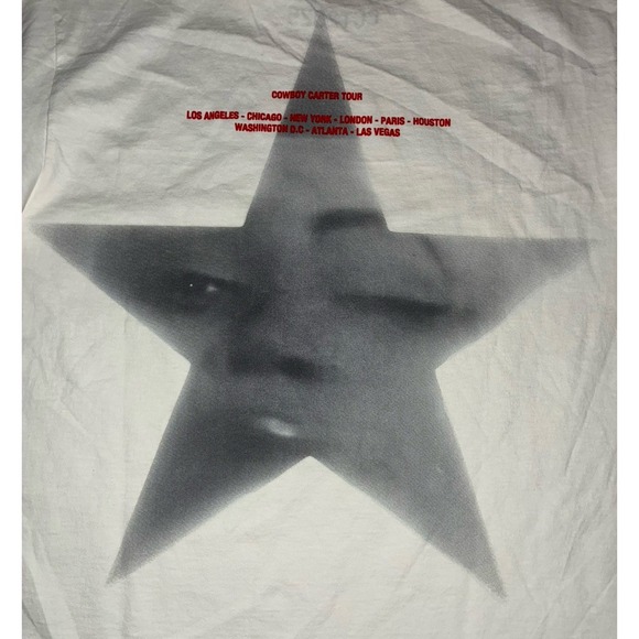 Beyonce CCT Ghost‎ Tee L White Cowboy Carter Tour 2025 Merch NEW *spots - Picture 4 of 10